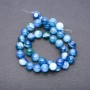 Beads Blue Agate Smooth Round, diameter 10mm+/-, strand length 37cm