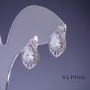 Xuping Earrings with White Crystals 18x10mm Rhodium