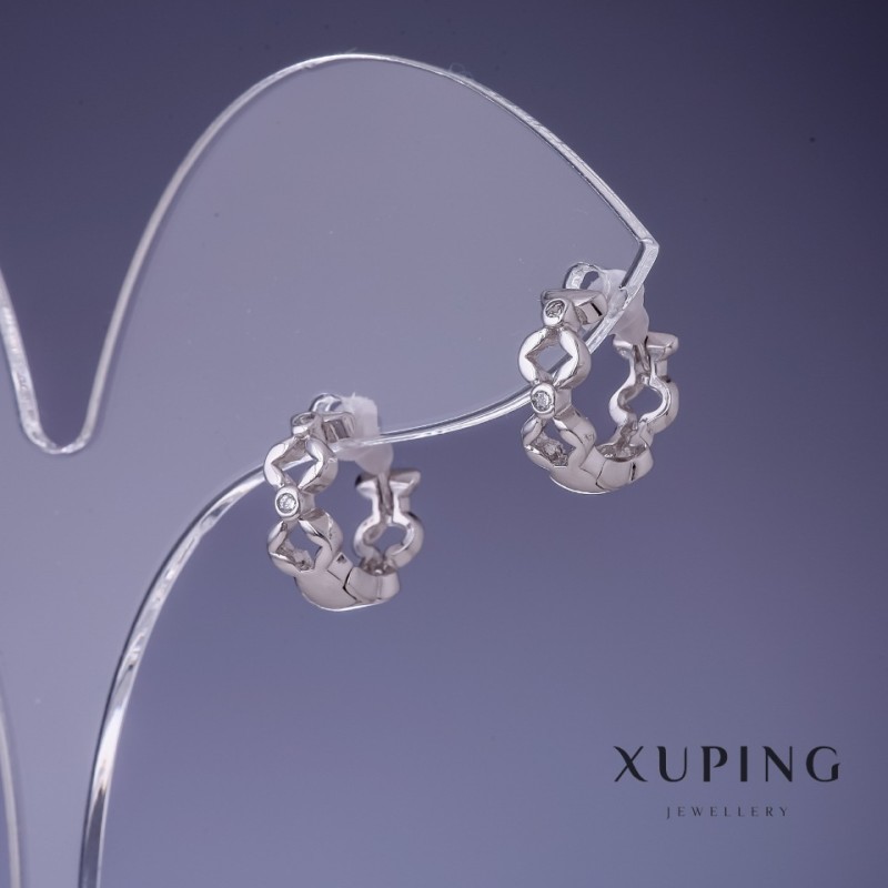 Xuping Earrings 4.5x12mm Rhodium