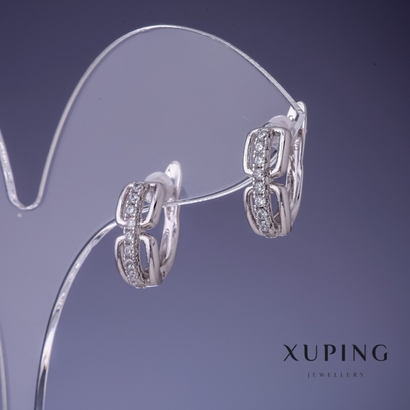 Xuping Earrings 6x14mm Rhodium