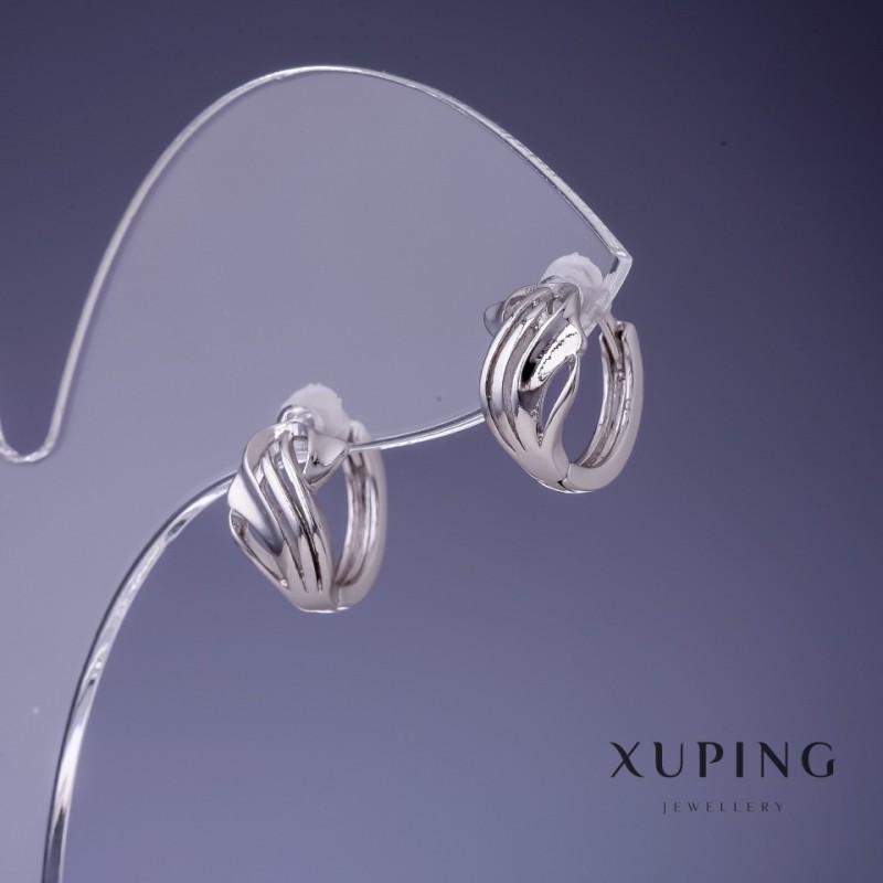 Xuping Earrings 12x7mm Rhodium