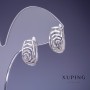 Xuping Earrings 16x9mm "Roses" Rhodium