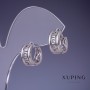 Xuping Earrings 12x7mm Rhodium with White Crystals