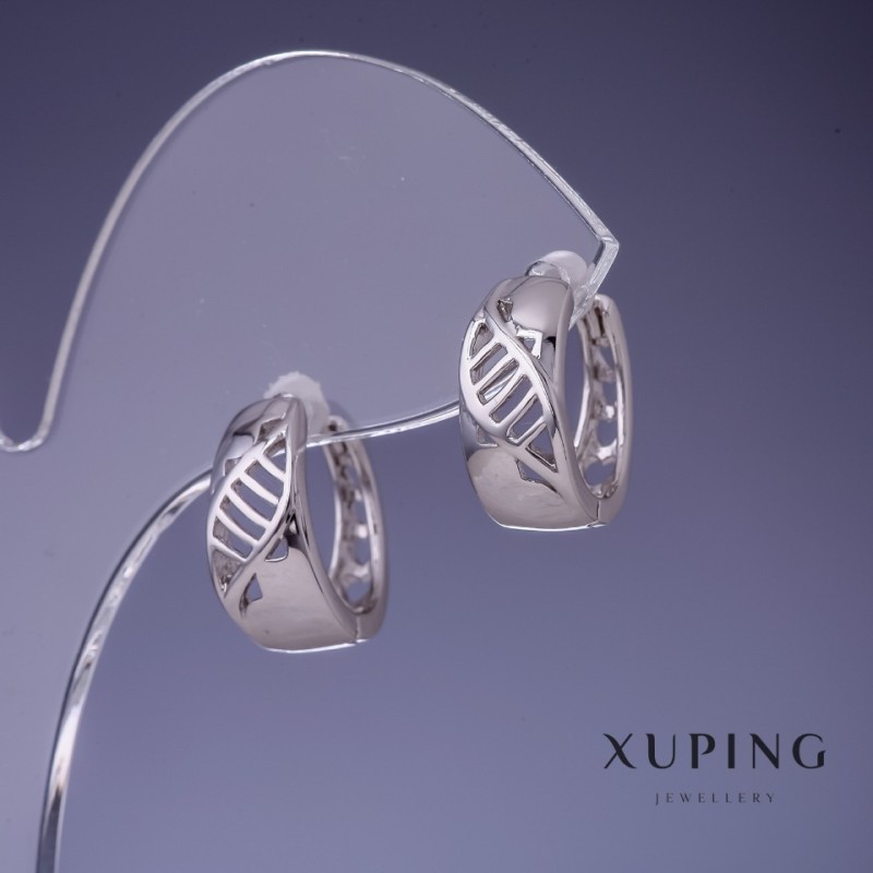 Xuping Earrings 16x6mm Rhodium