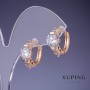 Xuping Earrings with White Crystals 17x8mm "18K Gold Plated"