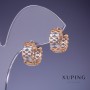 Xuping Infinity Earrings 7x12mm "18K Gold Plated", Rhodium