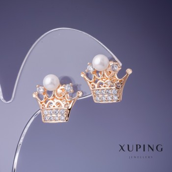 Xuping Crown Earrings 18x15mm "18K Gold Plating"