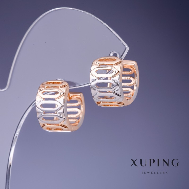 Xuping Earrings 9x15mm "18K Gold Plating" Rhodium