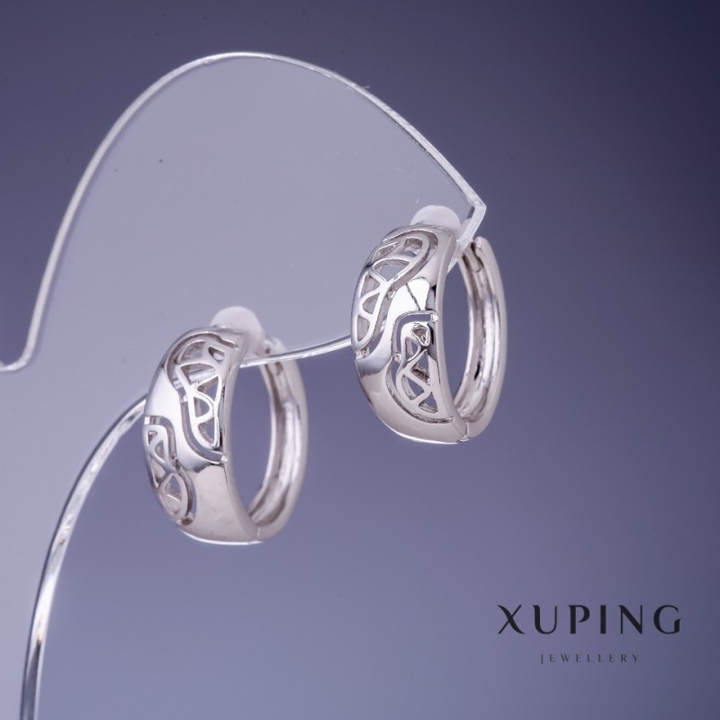 Xuping Earrings 16x7.5mm Rhodium
