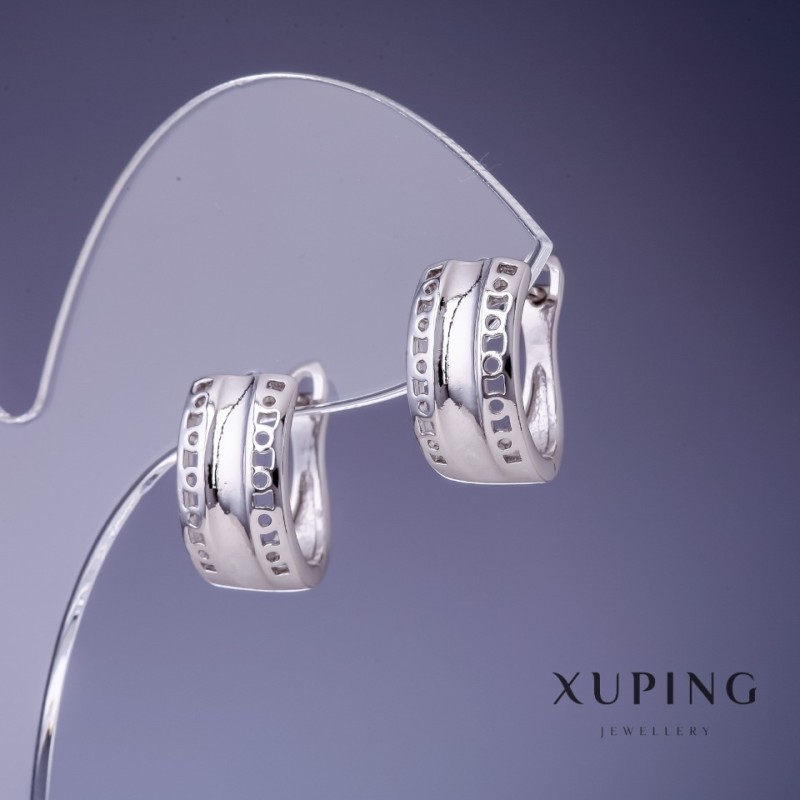Xuping Earrings 18x8mm Rhodium