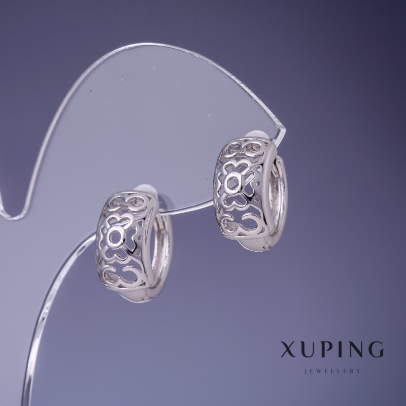 Xuping Earrings 15x8mm Rhodium