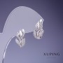Xuping Leaf Earrings 14x10mm Rhodium