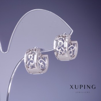 Xuping Earrings 14x8mm Rhodium