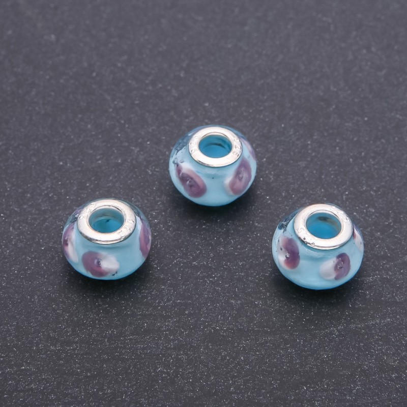 Pandora Bead Plastic, Diameter 14x10mm, Hole Diameter 4.5mm, Pack of 6