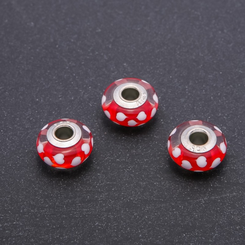 Pandora Bead, Plastic, Diameter 15x8mm, Diameter 4.5mm, Pack of 3