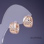 Xuping Earrings 8x14mm "18K Gold Plated" with White Rhinestones