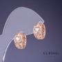 Xuping Earrings 15x8mm "18K Gold Plated" with White Rhinestones