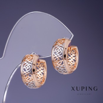 Xuping "Roses" Earrings 16x8mm "18K Gold Plated, Rhodium"