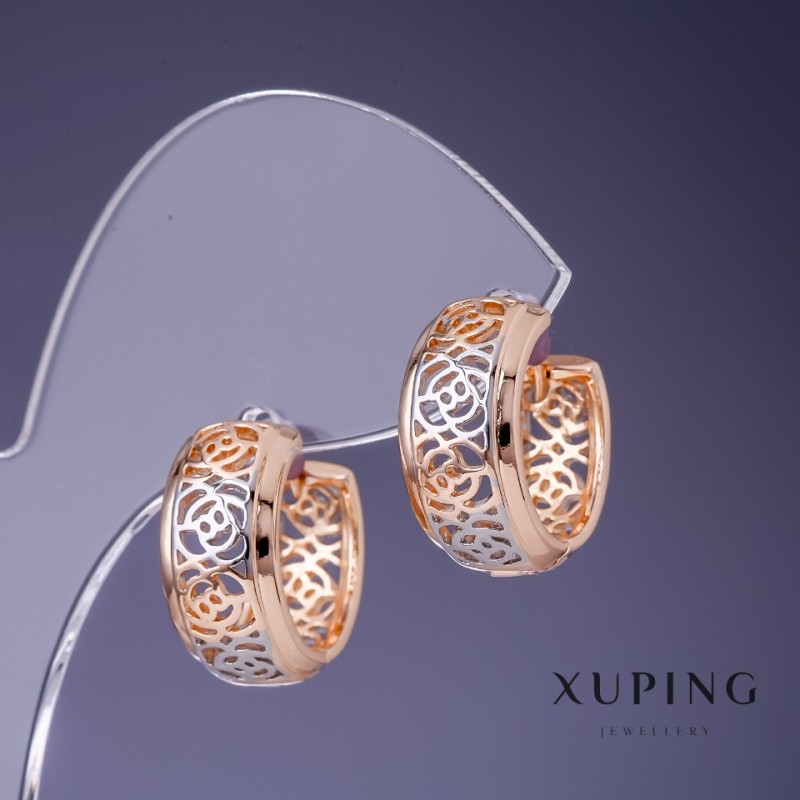 Xuping "Roses" Earrings 16x8mm "18K Gold Plated, Rhodium"