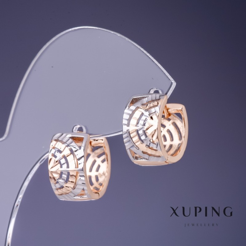 Xuping Earrings 13x8mm "18K Gold Plated, Rhodium"