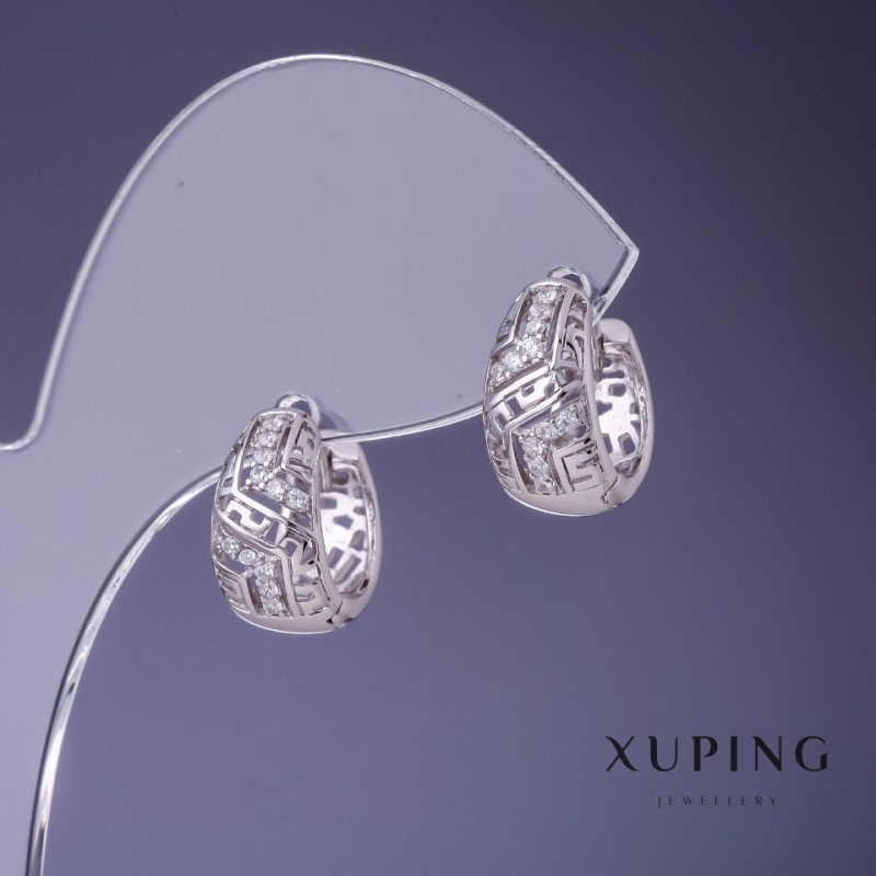 Xuping Earrings 14x8mm Rhodium