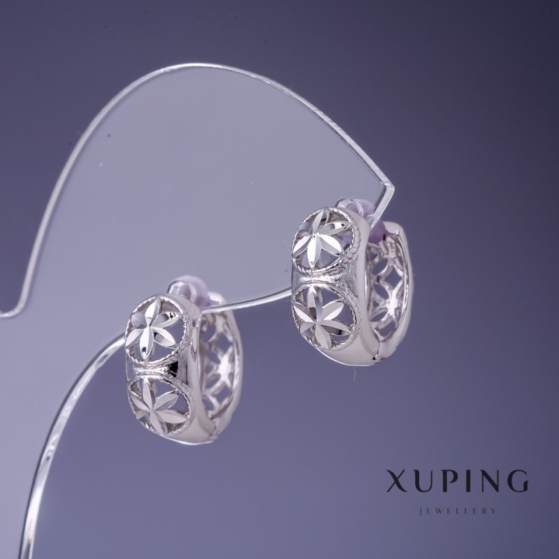 Xuping Earrings 8x14mm Rhodium