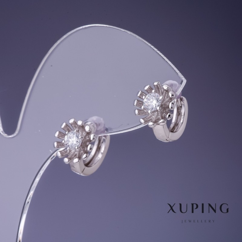 Xuping Earrings 10x9mm Rhodium