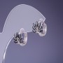Xuping Earrings with Black Zircons 14x10mm Rhodium