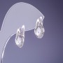 Xuping Earrings with White Zircons 16x9mm Rhodium