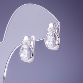 Xuping Earrings 10x16mm Rhodium