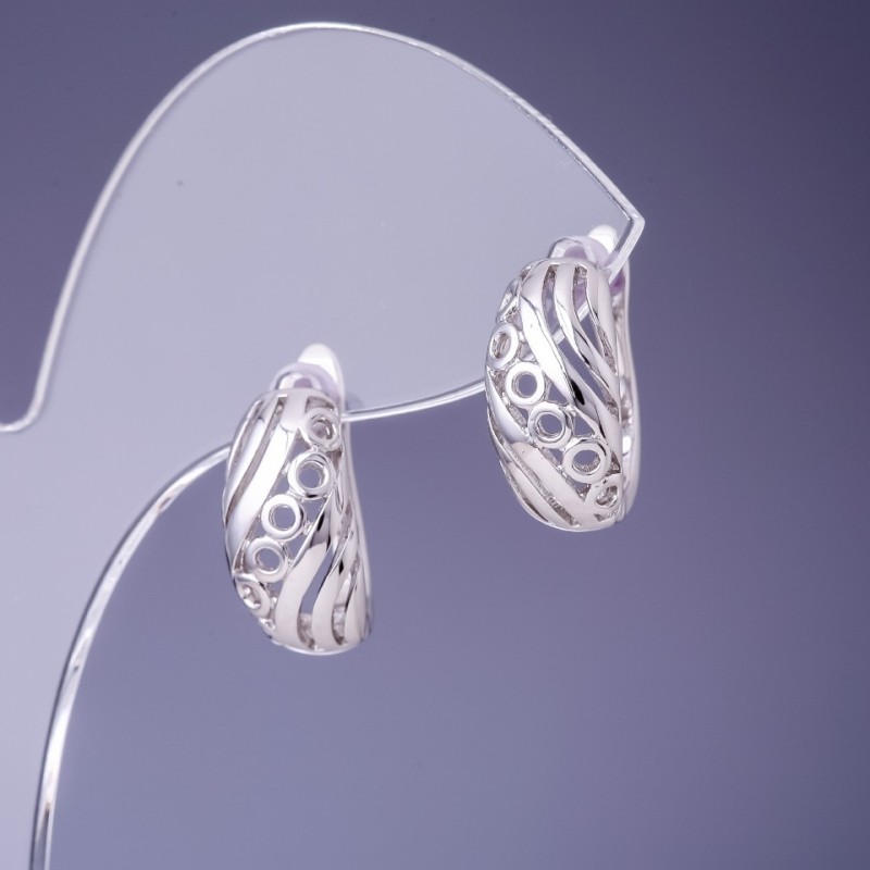 Xuping Earrings 16x7mm Rhodium