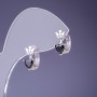 Xuping Earrings with Black Zircons 12x6mm Rhodium