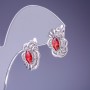 Xuping Earrings with Red Zircons Ruby 17x12mm Rhodium