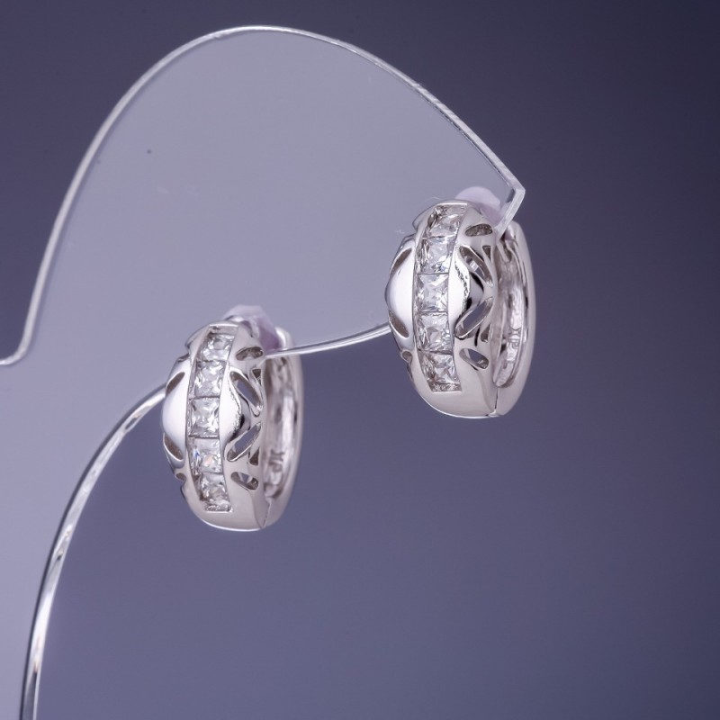 Xuping Earrings 8x15mm Rhodium