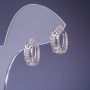 Xuping Earrings 6x14mm Rhodium with White Rhinestones