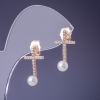 Xuping Cross Earrings with Majorca Pearls 20x12mm "18K Gold Plated"