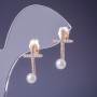 Xuping Cross Earrings with Majorca Pearls 20x12mm "18K Gold Plated"