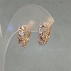 White Crystal Earrings 17x6mm Gold-Tone Metal