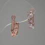 White Crystal Earrings 17x6mm Gold-Tone Metal