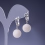 Earrings 'Pod-like White Coral' Elegant, diameter 14mm