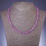 Natural Stone Necklace "Rose Quartz" (Synthetic) Faceted Rondelle, 6x4mm Diameter, 45cm Length