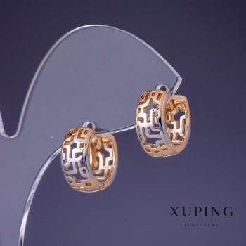 Xuping Earrings 14x7mm "18K Gold Plated" Rhodium