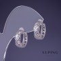Xuping Earrings 15x6mm Rhodium with White Crystals