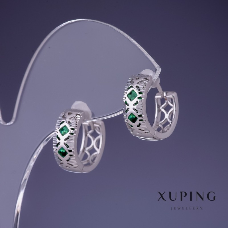 Xuping Earrings 6x14mm Rhodium