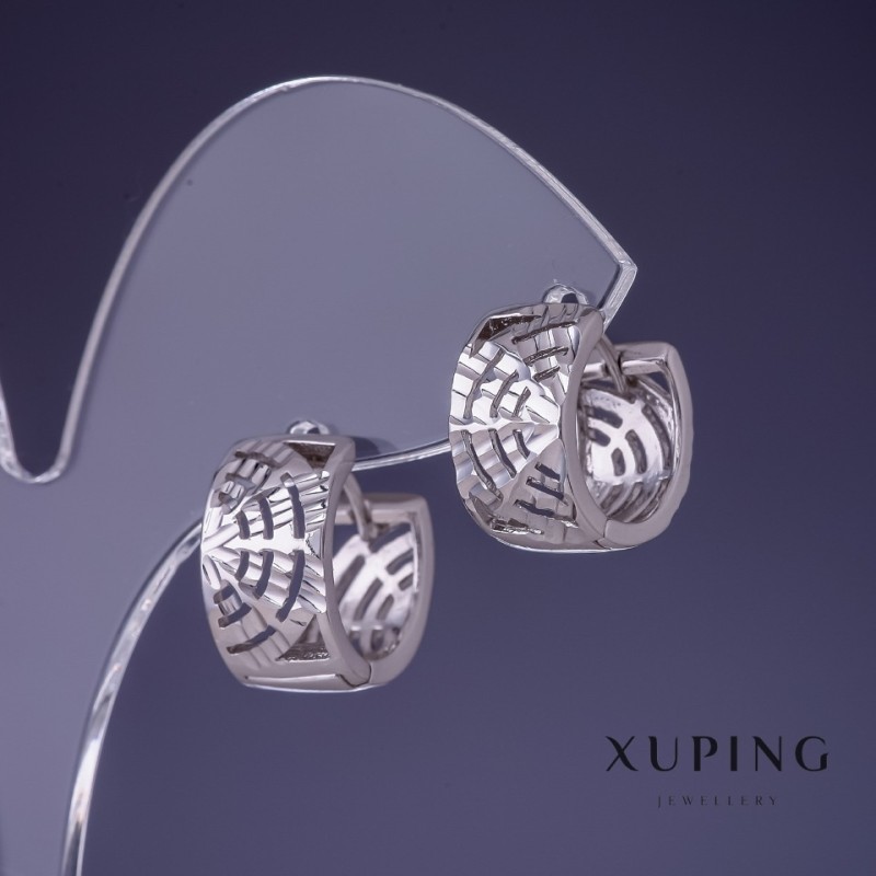 Xuping Earrings 14x8mm Rhodium