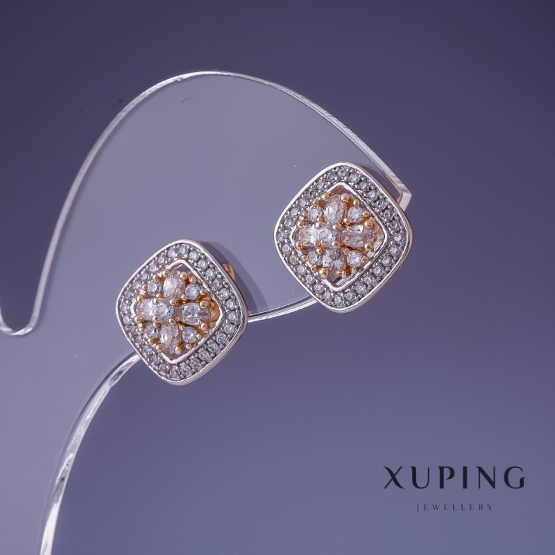Xuping Earrings 12mm "Rhodium, 18K Gold Plating"