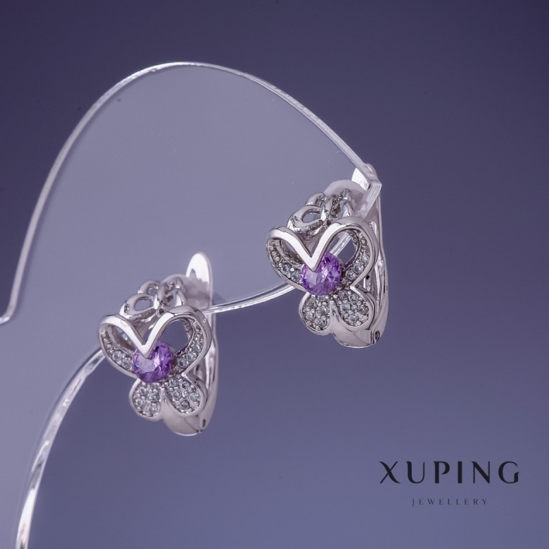 Xuping Earrings 15x11mm Rhodium