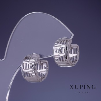 Xuping Earrings 13x9mm Rhodium