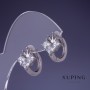 Xuping Crown Earrings 12x14mm Rhodium