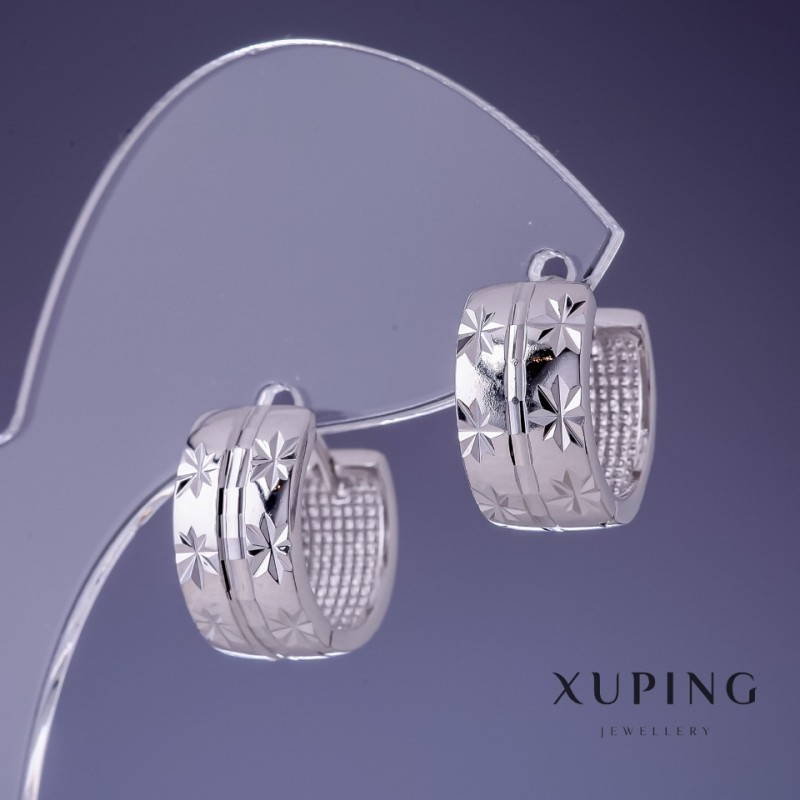 Xuping Earrings 8x15mm Rhodium
